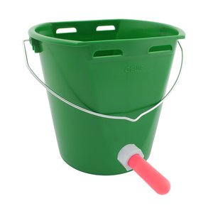 Tränkeeimer für Kälber, 8 Liter, komplett mit Sauger rot, Ventil, Kunststoffhalterung und Deckel